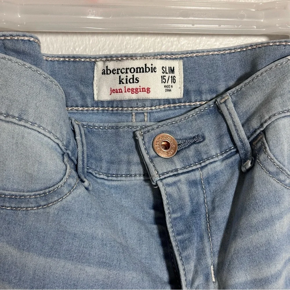 Abercrombie Kids Girl Denim Blue Jean‎ Leggings size 15/16 Slim
